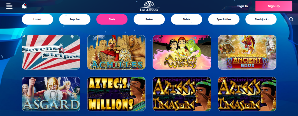 Las Atlantis Casino Games