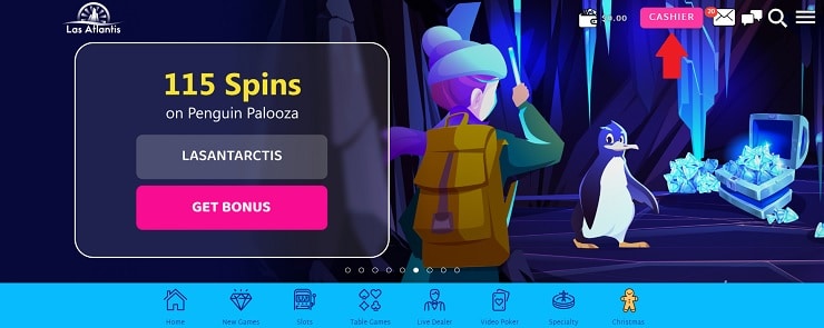 115 Free Spins at Las Atlantis Casino 1
